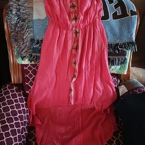 Trixxi Coral High Low Dress